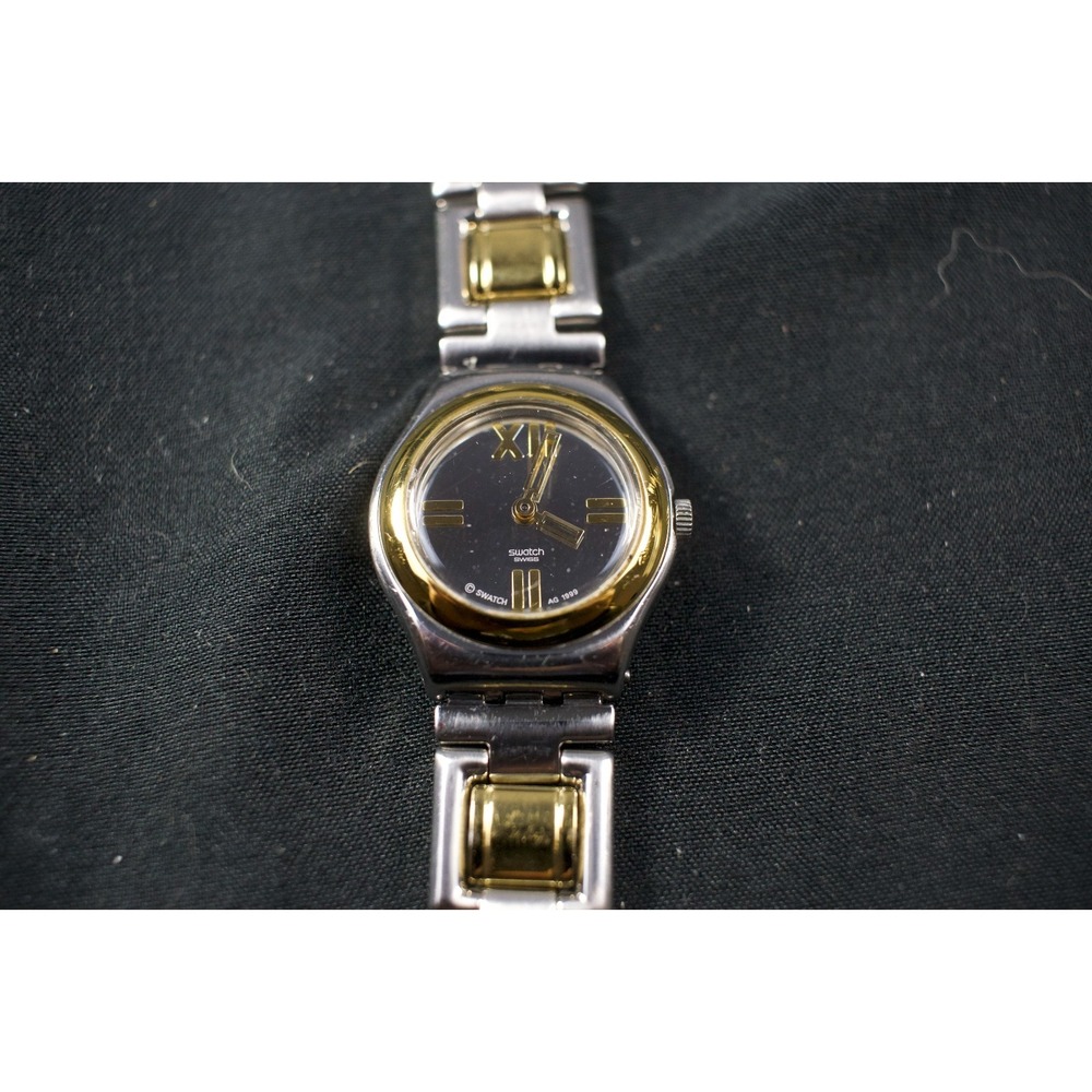 "The Platform 12 Watch" - Swatch Irony AG 1999 Two Tone Women's Black Dial Swiss